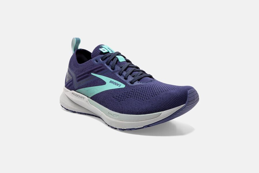 Brooks Ricochet 3 Road Running Shoes Womens Purple/Turquoise 061735-LJI